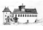 face ouest de l'église vers 1850