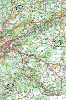 Carte des environs de Besançon