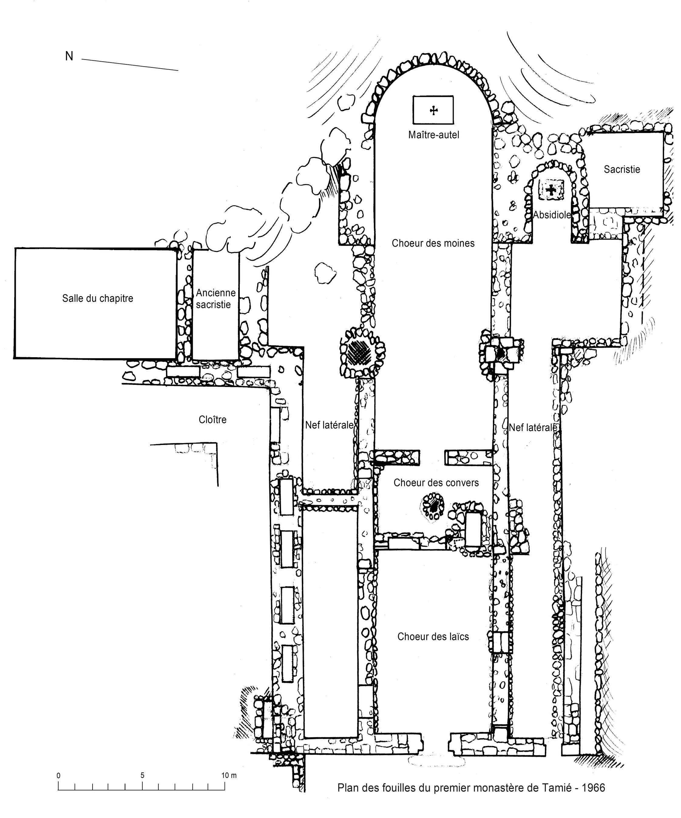 Plan précis de l'église primitive