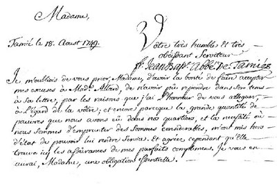 Tamié 18 août 1749