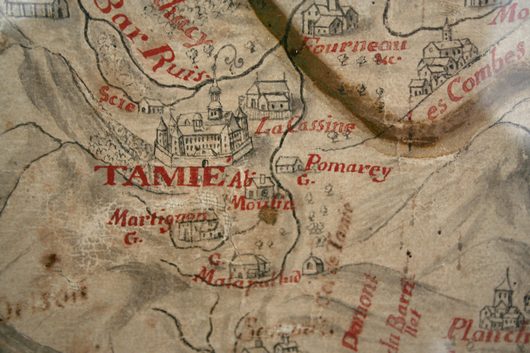 La carte de 1706 - Détail de l'Abbaye